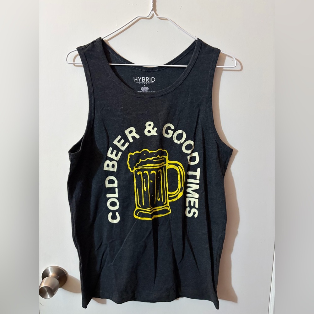 Men’s Hybrid Small Black Tank Top Beer Tote9